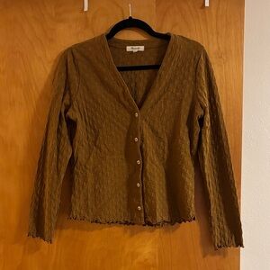 Madewell Textured Mustard Brown Button-Down Shirt